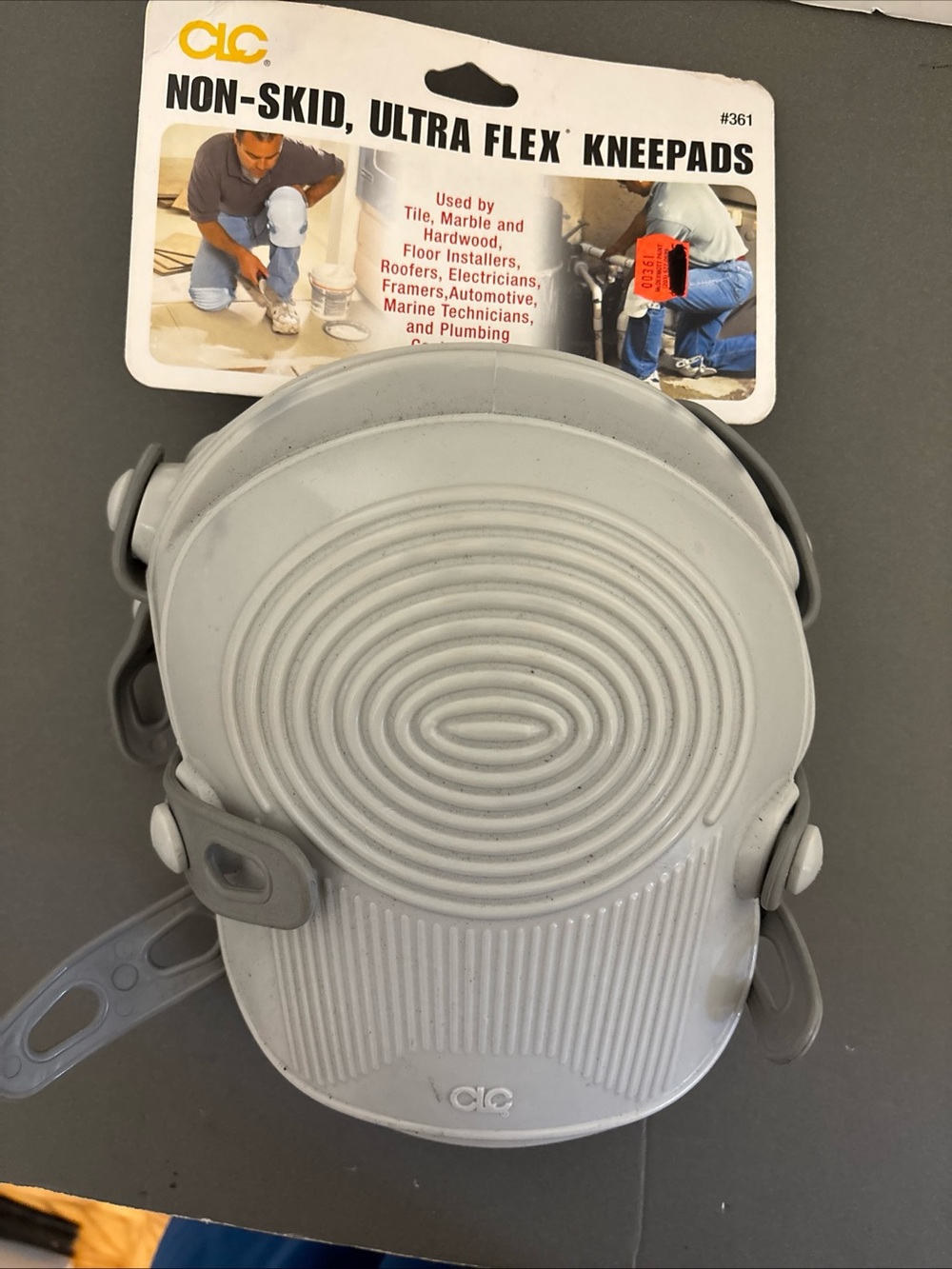 CLC 361 Ultraflex Non-Skid Kneepads, Plastic, Grey New Open Box